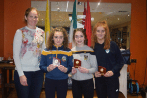 U14 Camogie Award Winners with Fionnuala Carr