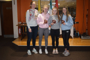 U16 Camogie Award Winners with Fionnuala Carr
