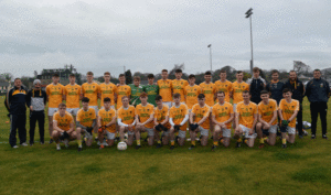 U21s 2019 with managers Gerard McNeill & Jamie Fegan (on left) and Darren O'Hagan & Mark McNulty (on right)